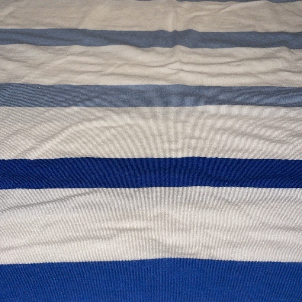 CAbi blue & white striped top. Stripes alternate from bright to faded. Size M W - Picture 5 of 5